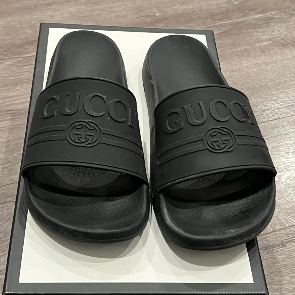 Gucci Black Slide Sandals